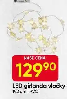 Hruška LED girlanda vločky 192 cm, PVC nabídka