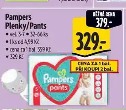 Albert Pampers Plenky/Pants vel. 3-7, 32-66 ks nabídka
