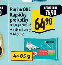 Albert Purina ONE Kapsičky pro kočky 4x 100 g nabídka