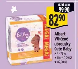 Albert Albert Vlhčené ubrousky Cute Baby 4x72 ks nabídka