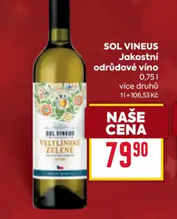 Billa SOL VINEUS Jakostní odrůdové víno nabídka