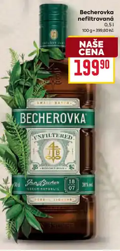 Billa Becherovka nefiltrovaná nabídka