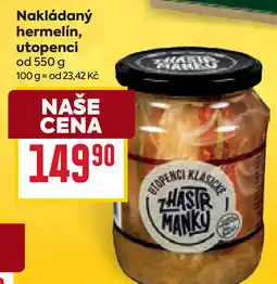 Billa Nakládaný hermelín, utopenci nabídka