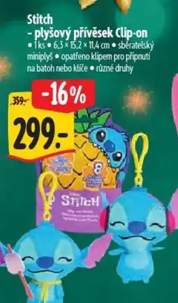 Albert Stitch - plyšový přívěsek Clip-on nabídka