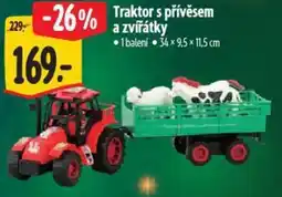 Albert Traktor s přívěsem a zvířátky nabídka