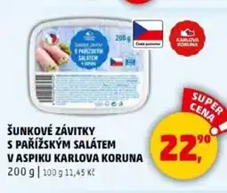 Penny Market Šunkové závitky s pařížským salátem vaspiku karlova koruna nabídka