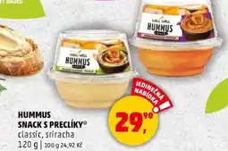 Penny Market Hummus snack s preclíky classic, sriracha nabídka