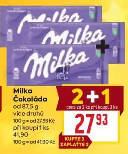 Billa Milka Čokoláda nabídka