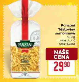 Billa Panzani Těstoviny semolinové nabídka