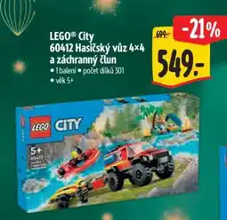 Albert LEGO City 60412 Hasičský vůz 4x4 a záchranný člun nabídka