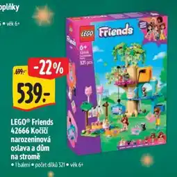 Albert LEGO Friends 42666 Kočičí narozeninová oslava a dům na stromě nabídka