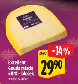 Albert Excellent Gouda mladá 48% - bloček nabídka