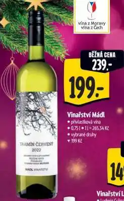 Albert Vinařství Mádl Tramín Červený 2022 nabídka