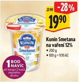 Albert Kunín smetana na vaření 12% nabídka