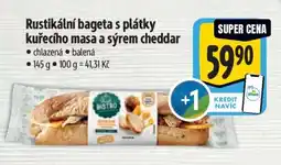Albert Rustikální bageta s plátky kuřecího masa a sýrem cheddar nabídka