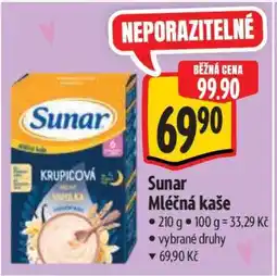 Albert Sunar mléčná kaše nabídka