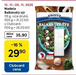 Tesco Madeta Balkánský sýr nabídka