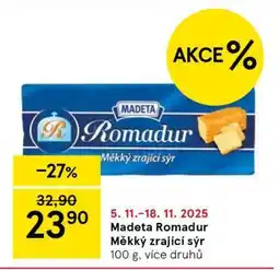 Tesco Madeta Romadur Měkký zrající sýr nabídka
