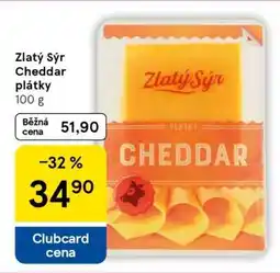 Tesco Zlatý sýr Cheddar plátky nabídka