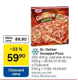 Tesco Dr. Oetker Guseppe Pizza nabídka