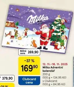 Tesco Milka Adventní kalendář nabídka
