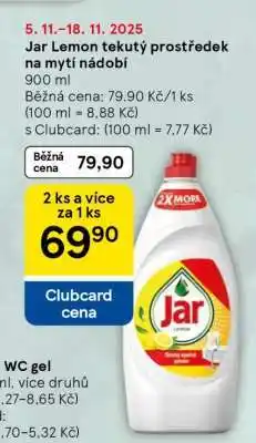 Tesco Jar Lemon tekutý prostředek na mytí nádobí nabídka