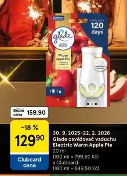 Tesco Glade osvěžovač vzduchu Electric Warm Apple Pie nabídka