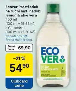 Tesco Ecover Prostředek na ruční mytí nádobí lemon & aloe vera nabídka