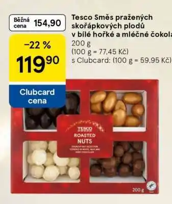 Tesco Tesco Směs pražených skořápkových plodů v bílé hořké a mléčné čokoládě nabídka