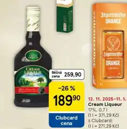Tesco Cream Liqueur nabídka