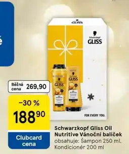 Tesco Schwarzkopf Gliss Oil Nutritive Vánoční balíček nabídka