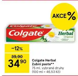 Tesco Colgate Herbal Zubní pasta nabídka