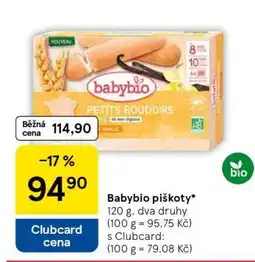 Tesco Babybio Piškoty nabídka