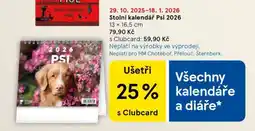 Tesco Stolní kalendář Psi 2026 nabídka