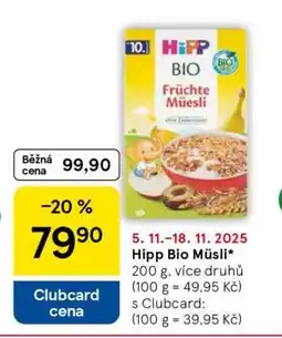 Tesco Hipp Bio Müsli nabídka