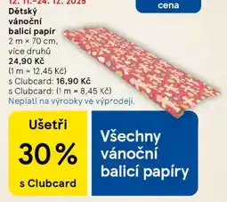 Tesco Dětský vánoční balicí papír nabídka