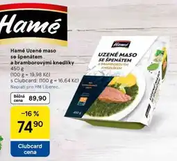 Tesco Hamé Uzené maso se špenátem a bramborovými knedlíky nabídka