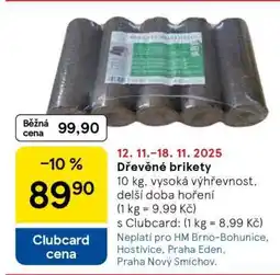 Tesco Dřevěné brikety nabídka