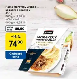 Tesco Hamé Moravský vrabec se zelím a knedlíky nabídka