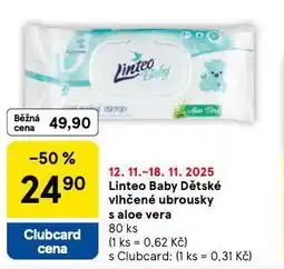 Tesco Linteo baby dětské vlhčené ubrousky nabídka
