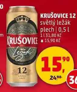 Penny Market KRUŠOVICE 12 světlý ležák plech, 0,5 l nabídka