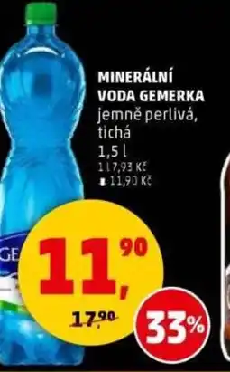 Penny Market Minerální voda gemerka jemně perlivá, tichá nabídka