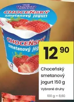 Kubík potraviny Choceňský smetanový jogurt nabídka