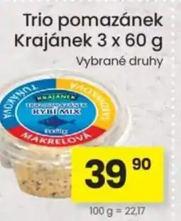 Kubík potraviny Trio pomazánek Krajánek nabídka