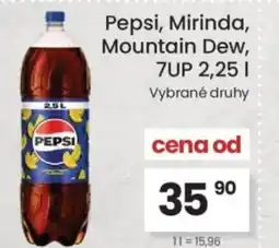 Kubík potraviny Pepsi, Mirinda, Mountain Dew, 7UP nabídka