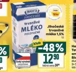 Billa Trvanlivé mléko 1,5% nabídka