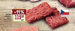 Billa Hovězí mělněné maso nabídka