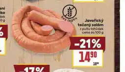 Billa Javořický točený salám nabídka