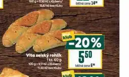 Billa Vita selský rohlík nabídka