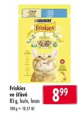 Qanto Friskies ve šťávě, kuře, losos nabídka